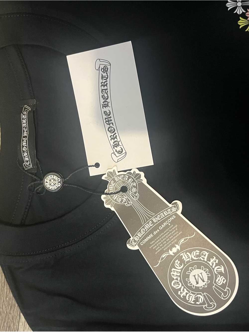Chrome Hearts Black Short Sleeve Tee with Logo Tags